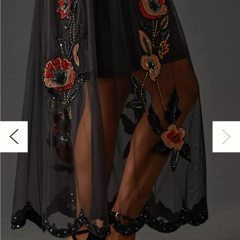 Anthropologie Not So Serious by Pallavi Mohan Midnight Garden Maxi Dress - Picture 8 of 14